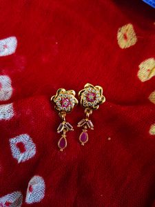 Elegant Gold-Tone Flower Earrings