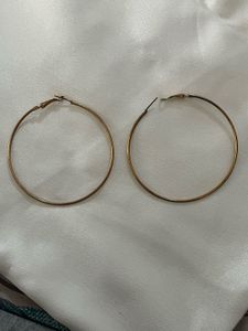 Large Hoop Earrings - Gold Tone
