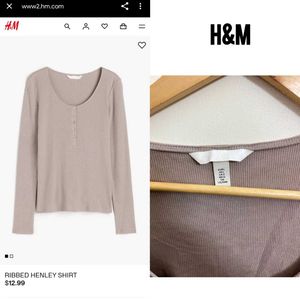 H&M Ribbed Henley Top