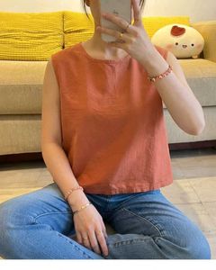 New with tag Solid Orange Sleeveless Top