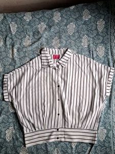 Combo Tops: Black strip shirt &amp; bow top
