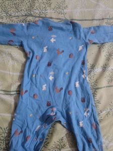 Combo Cute Blue Animal Print Baby Romper