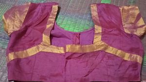 Magenta Cotton Silk Saree with blouse