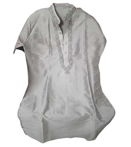 Best offer Elegant Silver Silk Kurta Set