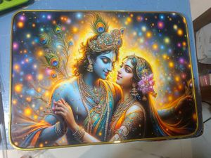 Krishna Radha crystal bubble frame
