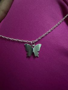 Silver Butterfly Pendant Necklace