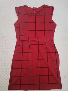 Chic Red Plaid Mini Dress