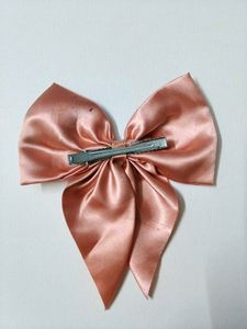 Blush Satin Bow Hair Clip