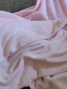 Baby Pink Hooded Towel with Bunny Applique