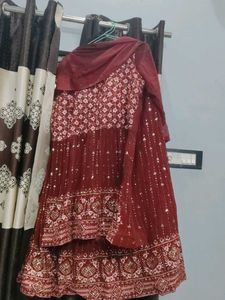 Maroon Sequinned Lehenga Choli
