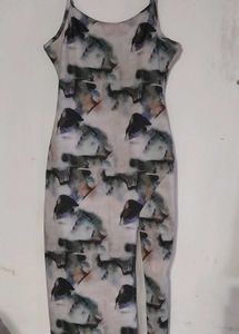 Abstract Print Slip Dress