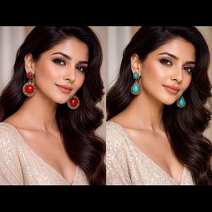 Combo of 2 Vintage Drop Earrings Set