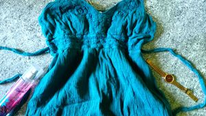 💙🌊TEAL SPAGHETTI STRAPS DRESS