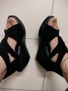Black Zipper Heels