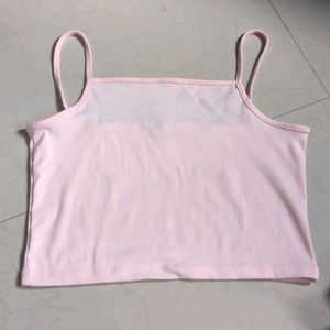 Coquette Pink Spaghetti Strap Crop Top