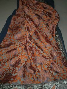 Embroidered Saree with Blouse stiched