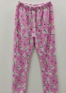 Pink Bunny Print Kids Pants