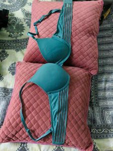 Teal Padded Bra with Strappy Detail