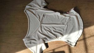 Cream V-Neck T-Shirt