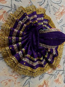 Purple &amp; Gold Krishna Idol Dress