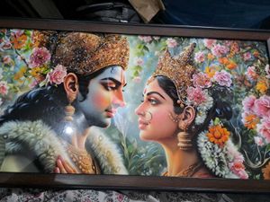 Exquisite Radha Krishna Framed Artwork