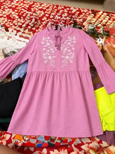 Pink Embroidered Kurta