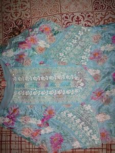 Blue Floral Kurta Set