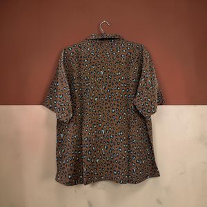 Men's Leopard Print Short Sleeve Shirt