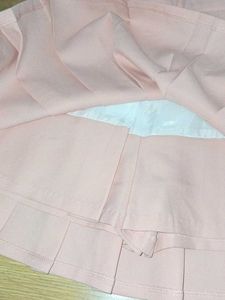 Pink Pleated Mini Skirt