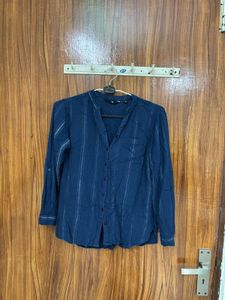 Blue Striped Casual Shirt