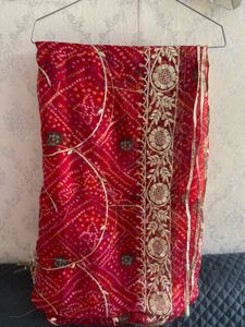 Exquisite Red Bandhani dupptaa