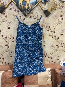 Blue Cat Print Kurti
