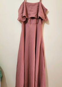 Elegant Pink Ruffle Dress