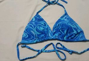 138.Blue Swirl Bikini Top