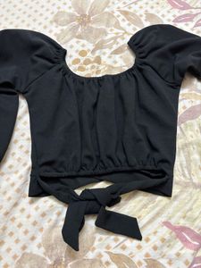 Chic Black Off-Shoulder Crop Top
