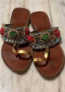 Boho Beaded Toe Ring Sandals
