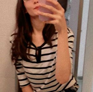 Striped V-Neck Tee