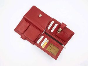 Chic Red Textured Wallet