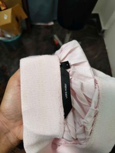 Pink Pleated Asymmetrical Skirt