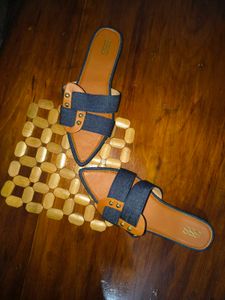 Denim Blue Flats &amp; Sandals