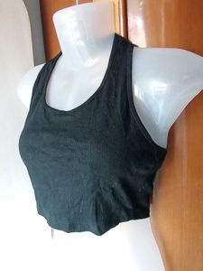 Ribbed Halter Neck Crop Top
