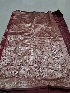 Elegant Maroon Banarasi Silk Saree