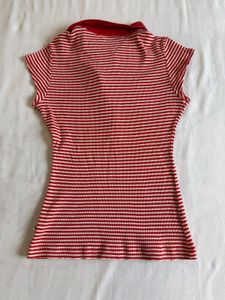 Red Striped Polo Top
