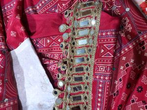 Vibrant Pink Bandhani Saree with Mirror Work