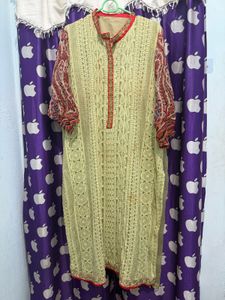 Elegant Lime Green Kurta Set with Dupatta