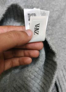Zara Grey V-Neck Oversized Jumper