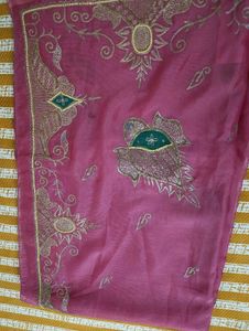 Embroidered Silk Blend Saree