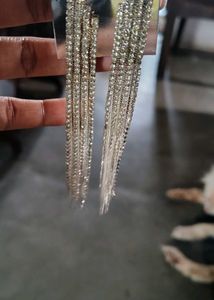 Sparkling Rhinestone Tassel Earrings