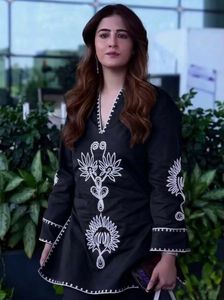 Black Embroidered Festive Co-ord set