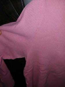 pink ribbed crop top